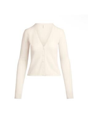 105. NWT Skims Featherweight Cashmere Button-Up Cardigan in Egret size XL